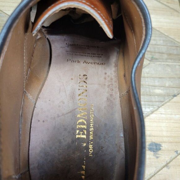 ALLEN EDMONDS Park Avenue Cap Toe Oxford Oxblood Burgundy 9 3E EEE MADE USA 5610 - Picture 12 of 13